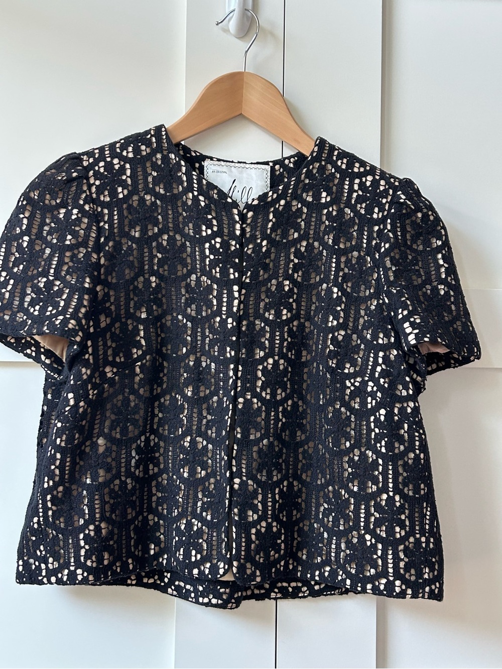 Milly Black Lace Short Sleeve Jacket